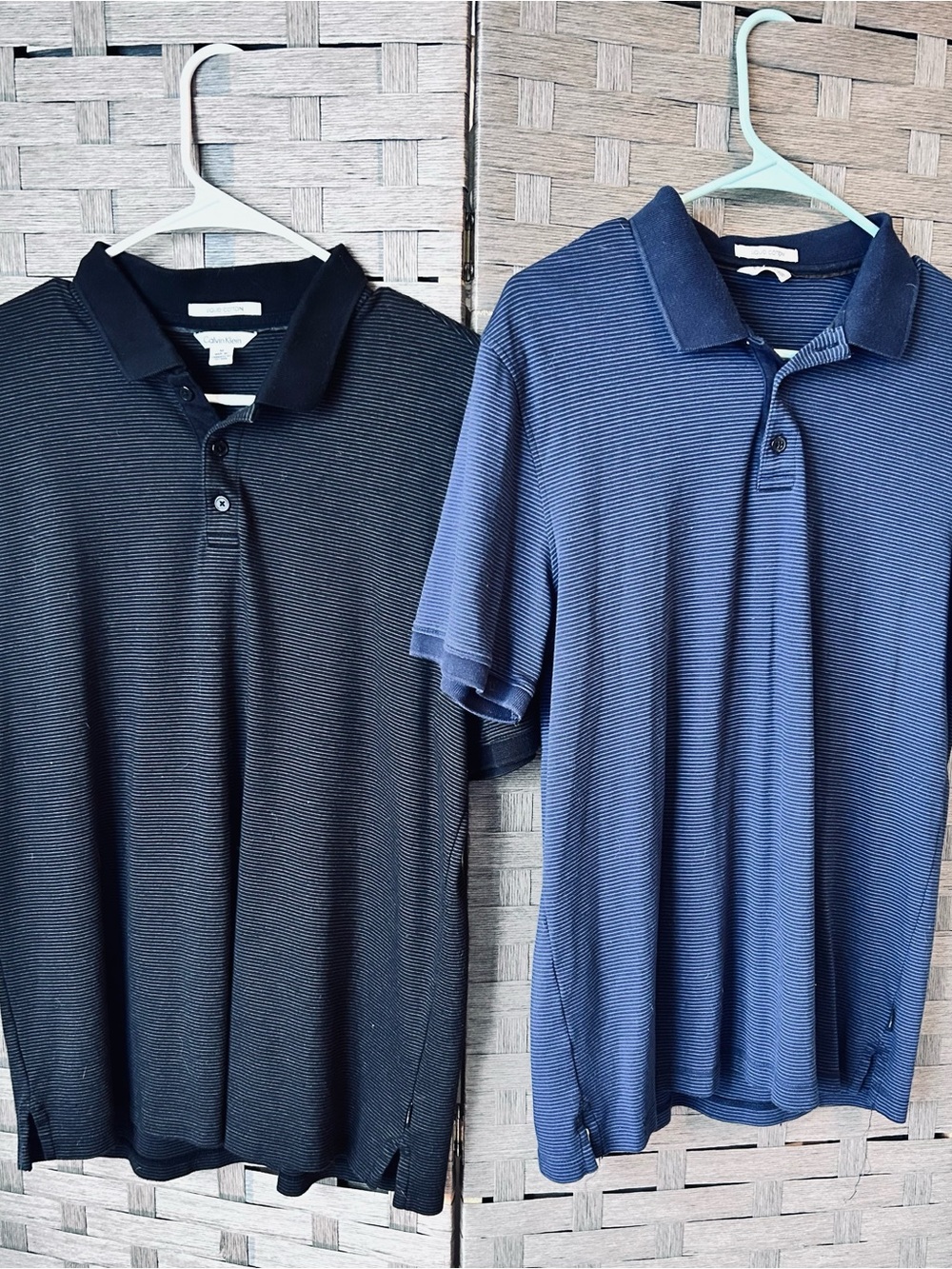 Calvin Klein Men's Black and Gray Striped Shirt